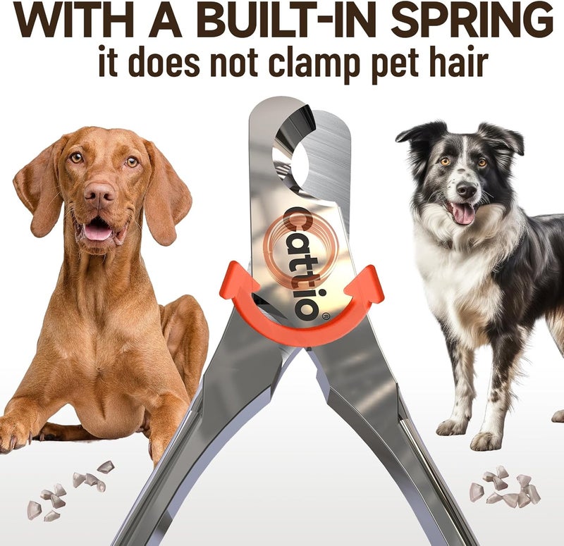 Cattio Dog Nail Clippers - All Steel Material, Built-in Spring,Heavy Duty Dog Nail Trimmer Full Metal Razor Sharp Professional for All Dogs Cats with Thick Toena,Dog Nail Trimmers - Image 3